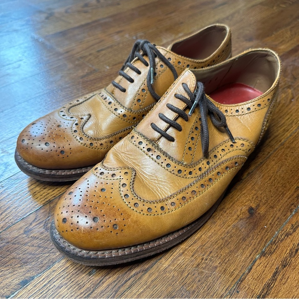 Grenson Men's Tan Leather Brogue Shoes